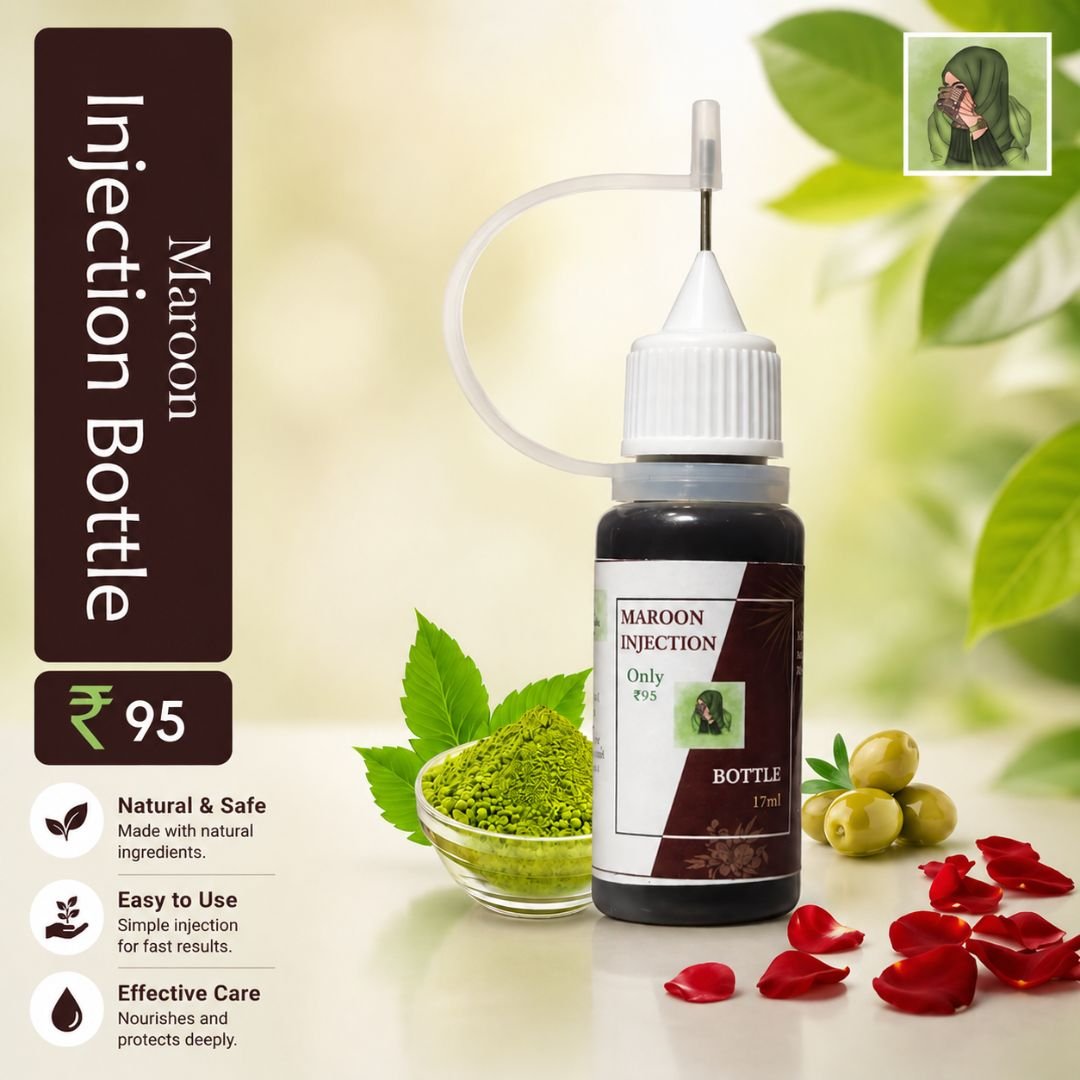 Maroon Henna Injection Bottle with result img33- queenofhenna.com