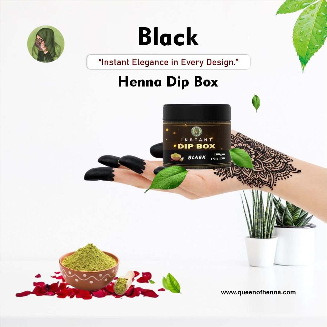 Instant Black Henna Dip Box (100gm) img6- queenofhenna