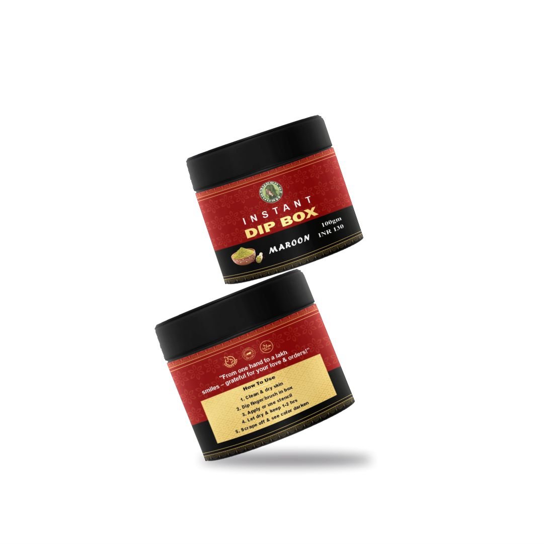 INSTANT MAROON HENNA DIP BOX new IMG 1- queenofhenna