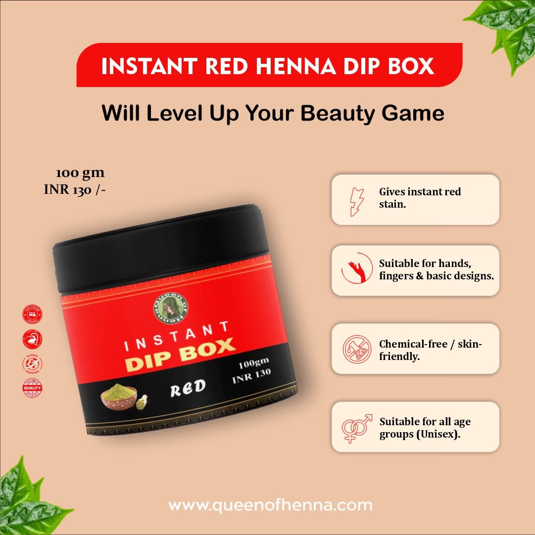 Instant Henna Dip (100 gm)- Maroon - Queen of Henna