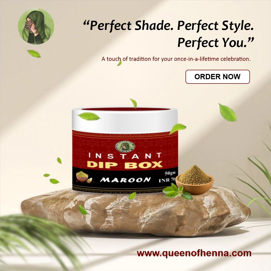 Instant Maroon Mehandi Dip Box (50 gm) new img2- queen of henna