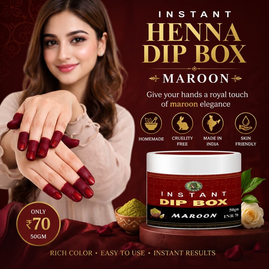 Maroon Henna Dip Box (50 gm) img11- queenofhenna.com