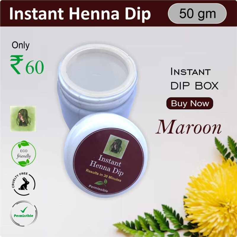 Maroon Instant Henna Dip (50gm) img 1- queenofhenna.com