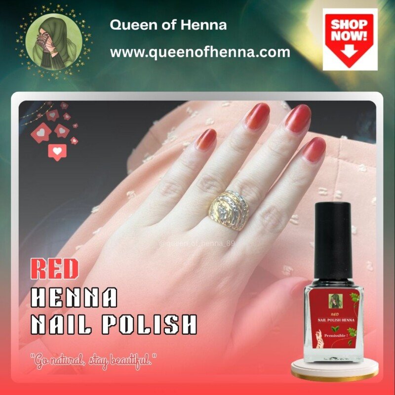 Red Henna Nail Polish Result 11- queenofhenna