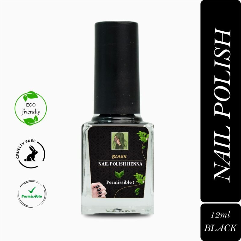 Black Nail Polish Henna 1- queenofhenna.in