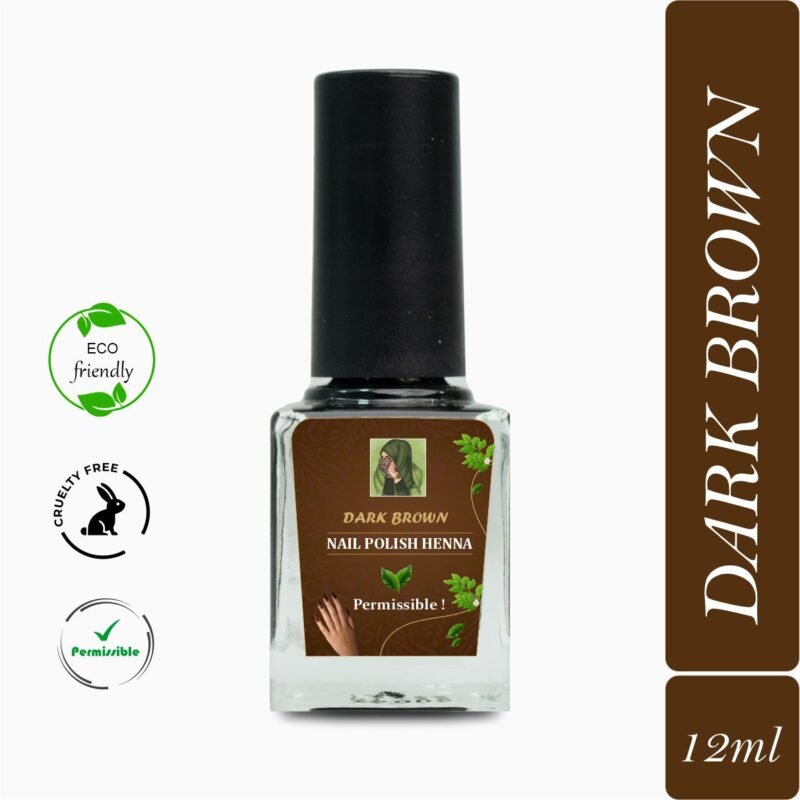 Dark Brown Nail Polish Henna 1- queenofhenna.in