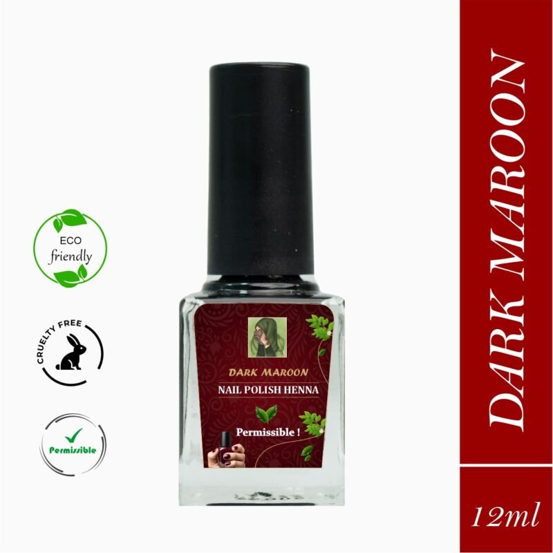 Dark Maroon Nail Polish Henna- queenofhenna.in