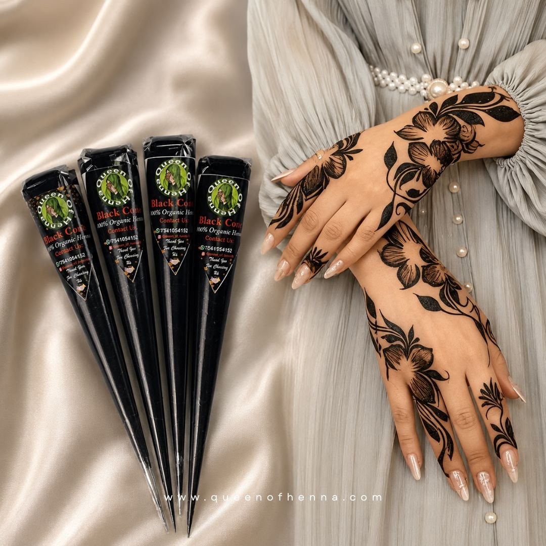Black Henna Cone with Result - img11- queenofhenna.com