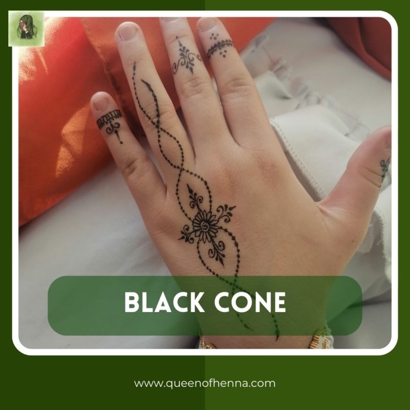 Black Instant Cone Result IMG 2- queenofhenna.com