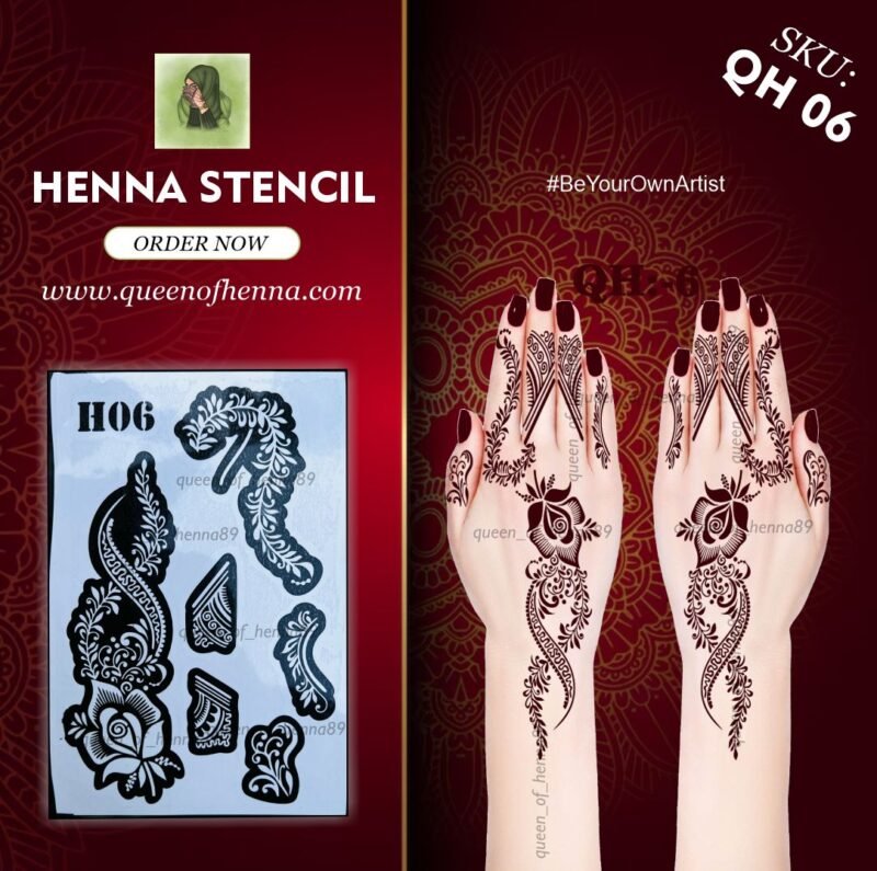 Henna Stencil (QH06) img 2- queenofhenna.com