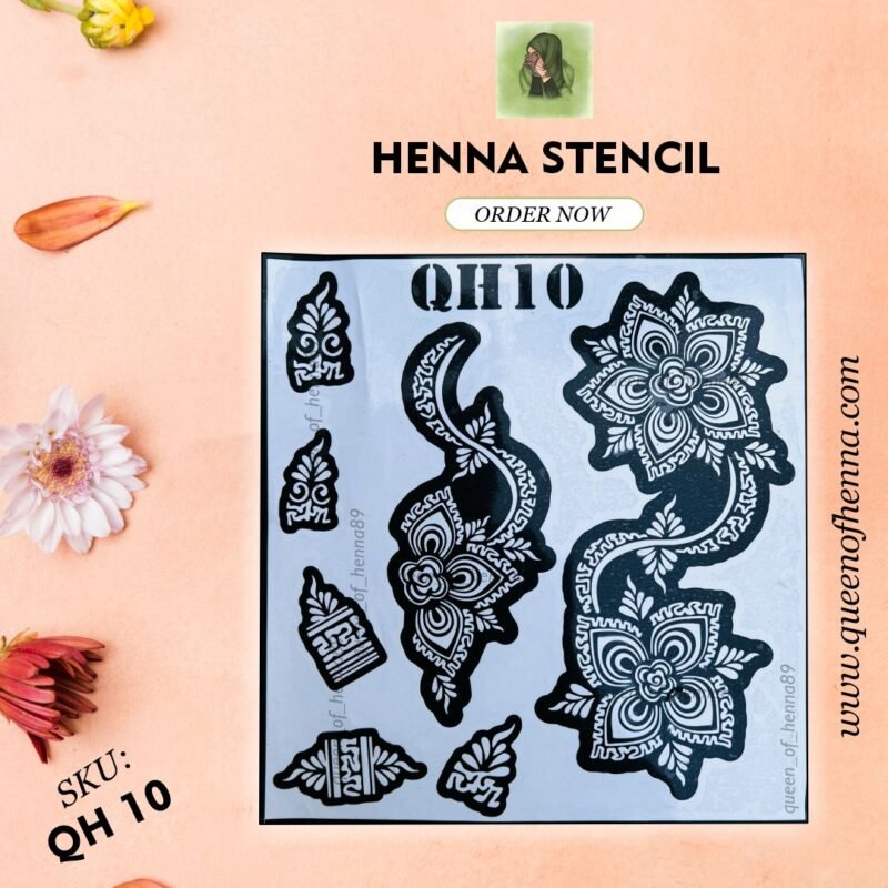 Henna Stencil (QH10) img 1- queenofhenna.com