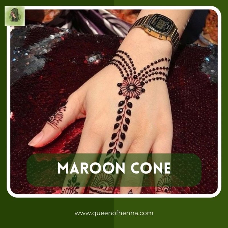 Maroon Instant Cone Result IMG 2- queenofhenna.com