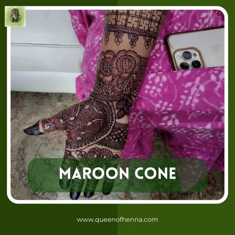 Maroon Instant Cone Result IMG 3- queenofhenna.com