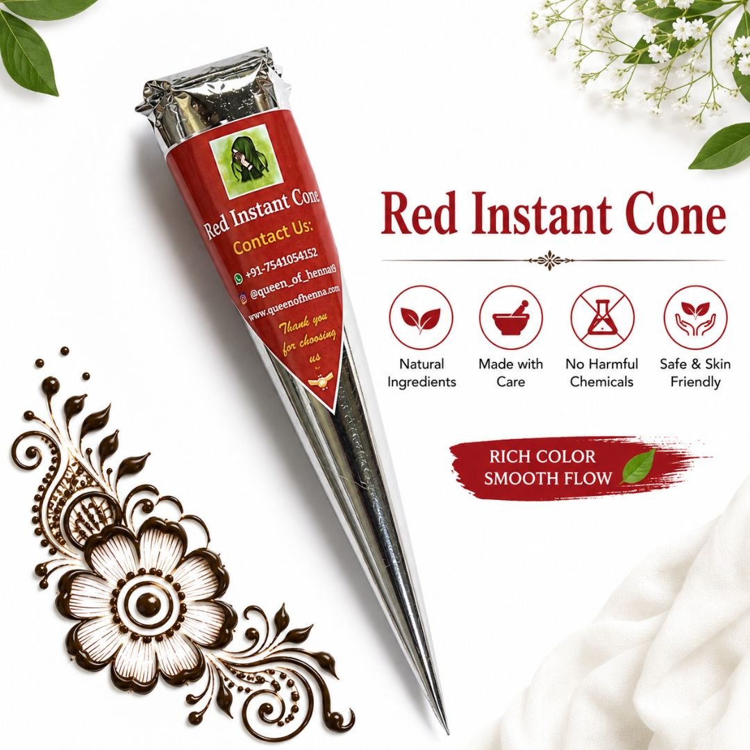 Red Instant Henna Cone | 100% Homemade Mehndi Cone
