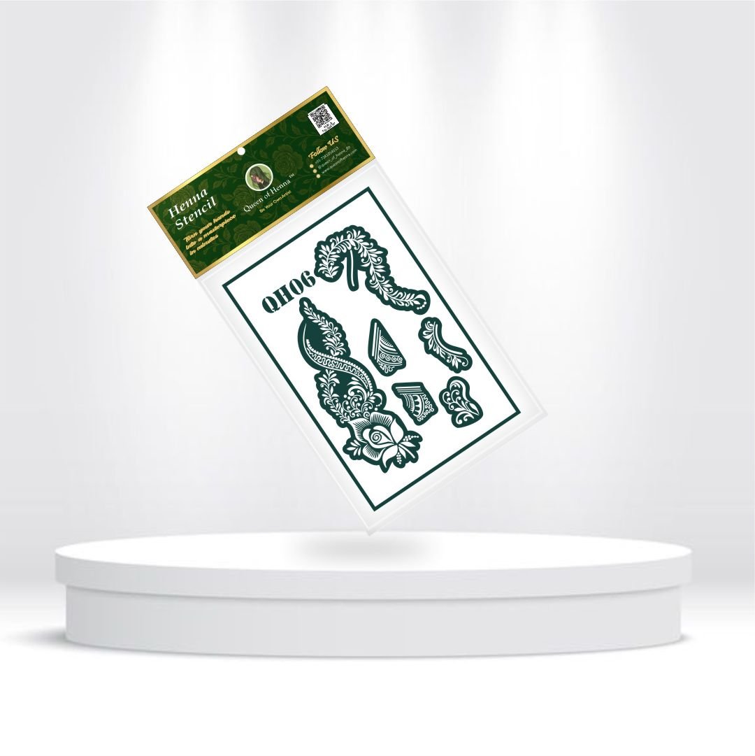 Reusable Small Henna Stencil (QH06) | Mehndi Sticker/Tattoo