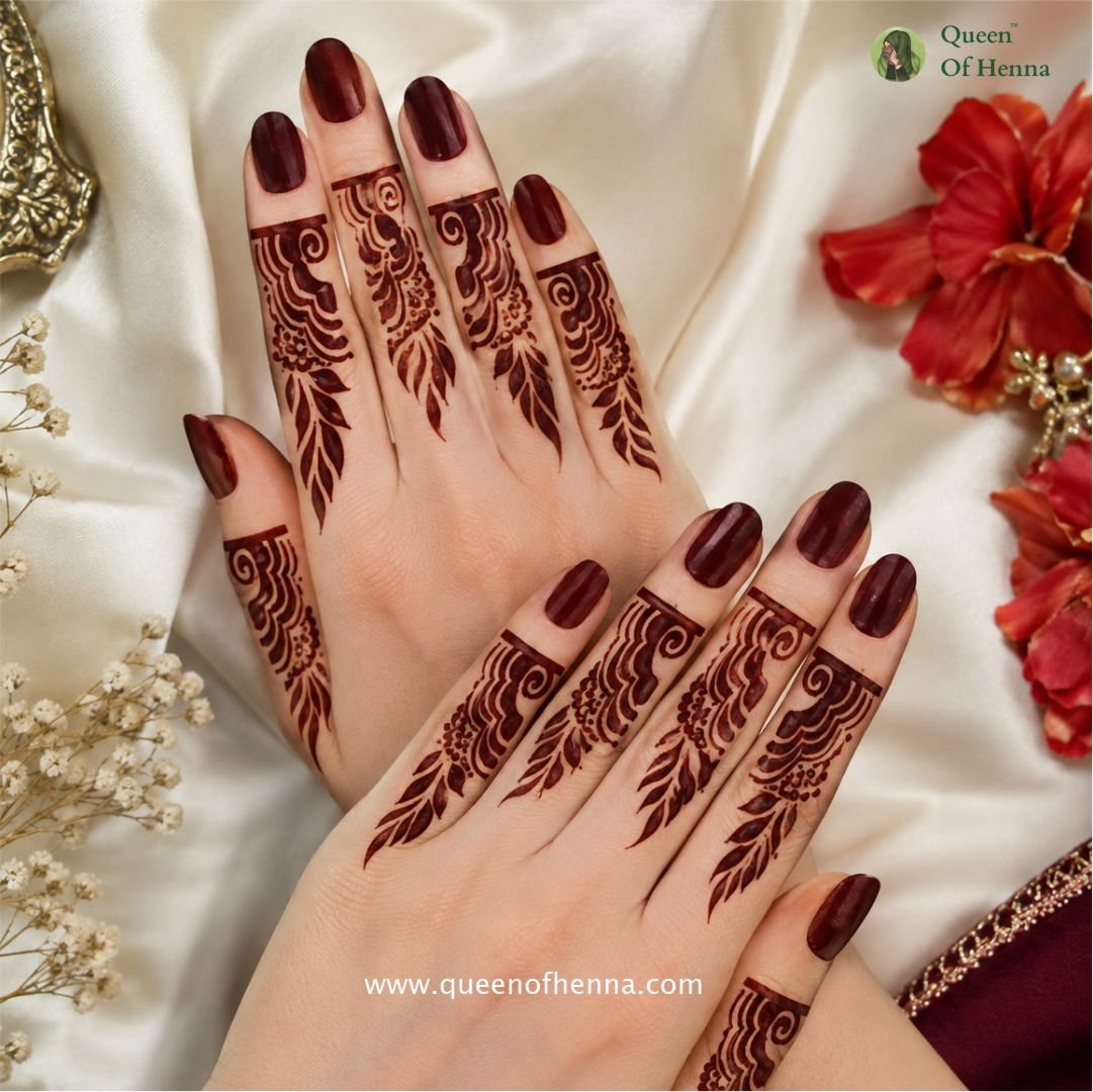 Large Finger Mehndi Sticker - result (QH17) img1- queen of henna