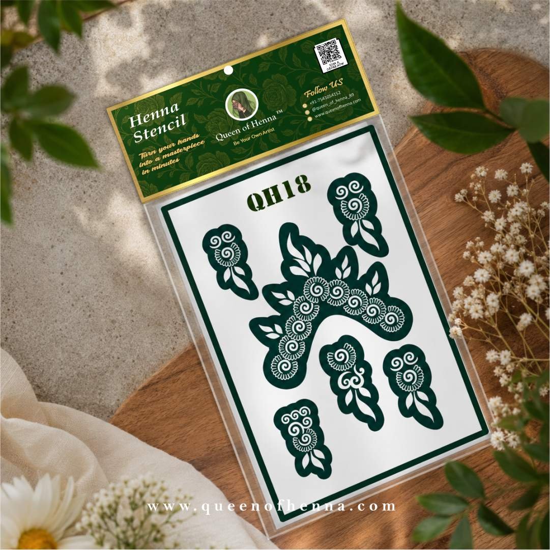 Mandala Henna Stencil (QH18) img3- queen of henna