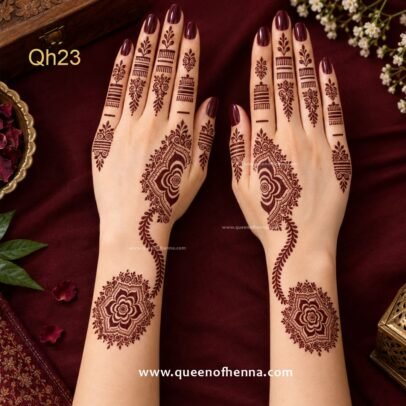 Medium Hand Henna Stencil (QH23) img3 - queen of henna