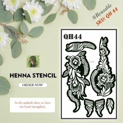 Reusable Medium Hand Henna Stencil (QH 44) img 1- queenofhenna.com