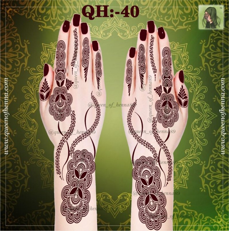 Reusable Medium Henna Stencil (QH 40) img 1- queenofhenna.com