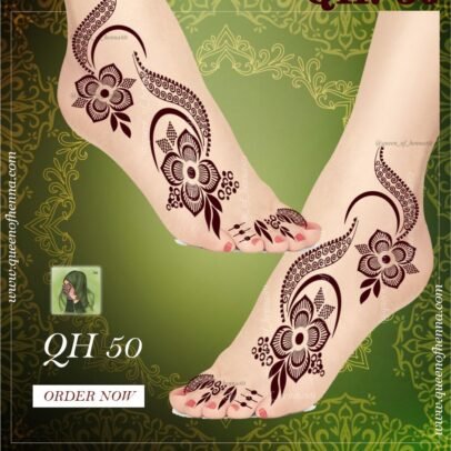 Reusable Medium Leg Henna Stencil (QH 50) img 2- queenofhenna.com