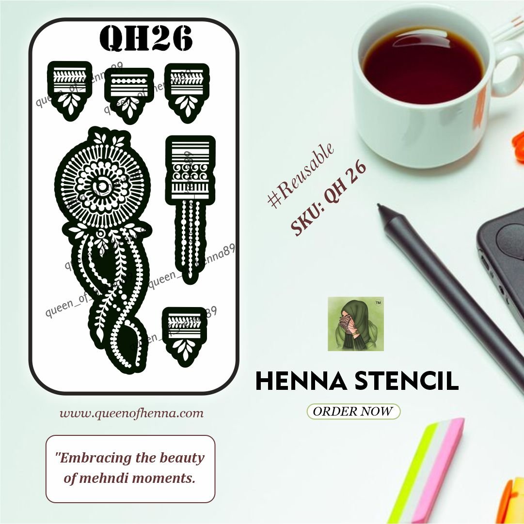 Reusable Small Henna Stencil (QH 26) | Beautiful Mandala Sticker