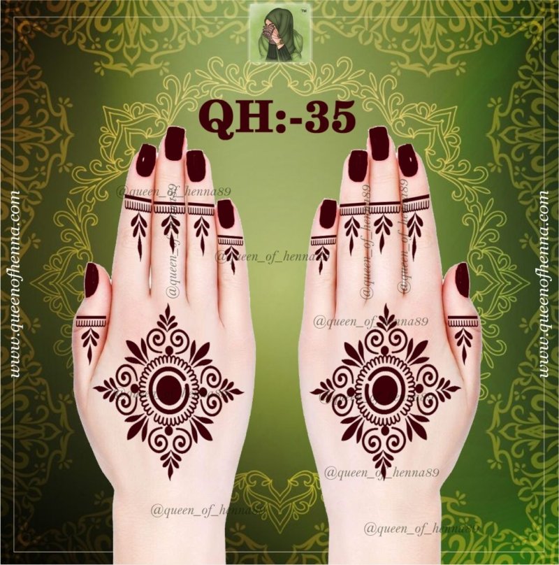 Reusable Small-Mandala Henna Stencil (QH 35) img 2- queenofhenna.com