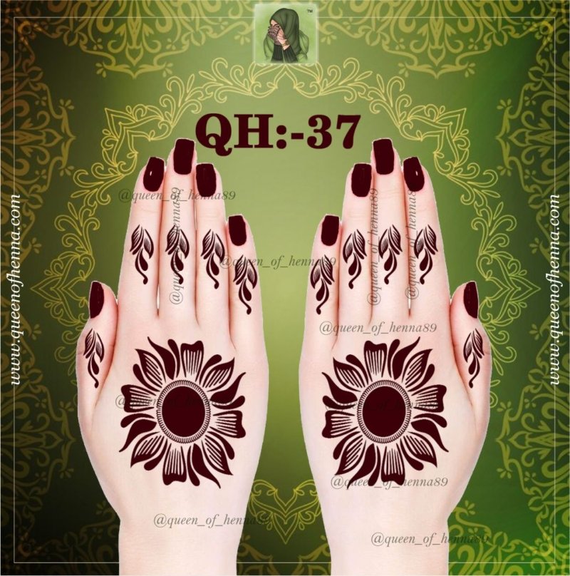 Reusable Small-Mandala Henna Stencil (QH 37) img 1- queenofhenna.com