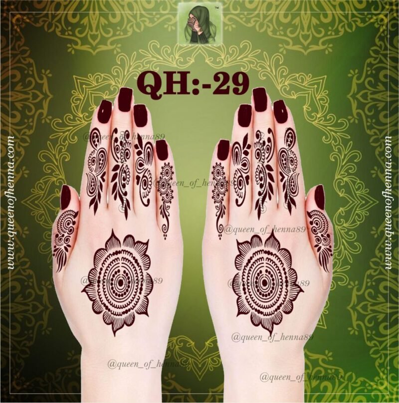 Reusable Small Henna Stencil (QH 29) | Mandala Mehndi Sticker/Tattoo - Image 2