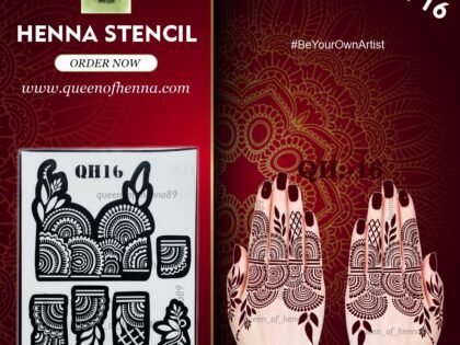 QUEENS HENNA QUEENS RED 3パック Reusable Henna Stencil (QH 16) | Small Mehndi Sticker