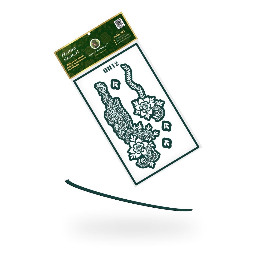 Reusable Mandala Henna Stencil (QH12) | Small Mehandi Sticker-Easy & Perfect Mehndi Designs