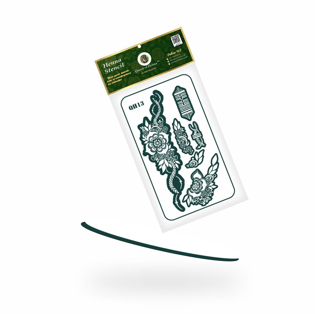 Reusable Medium Henna Stencil (QH13) img 11- queen of henna
