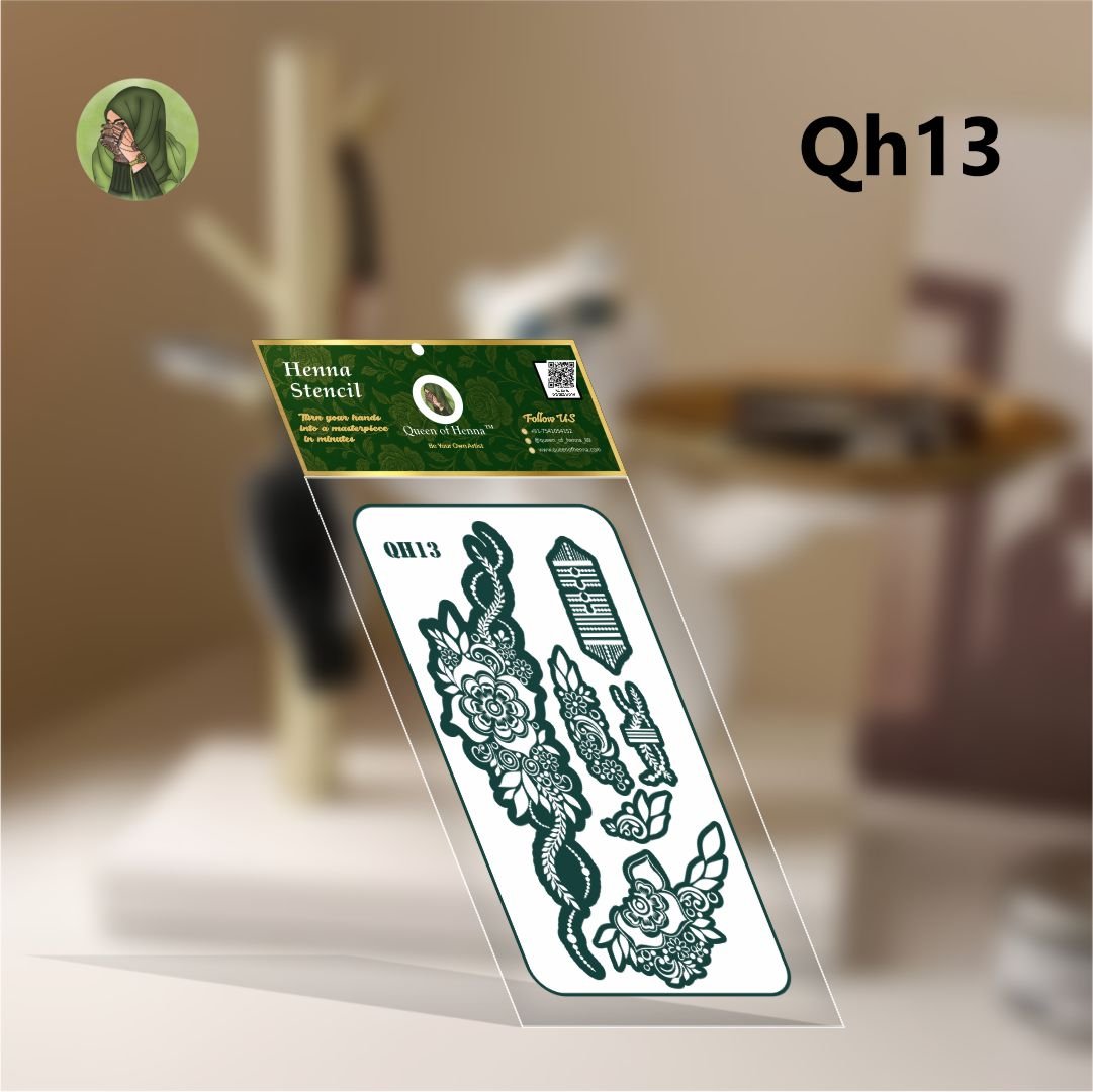 Reusable Medium Henna Stencil (QH13) img 12- queen of henna