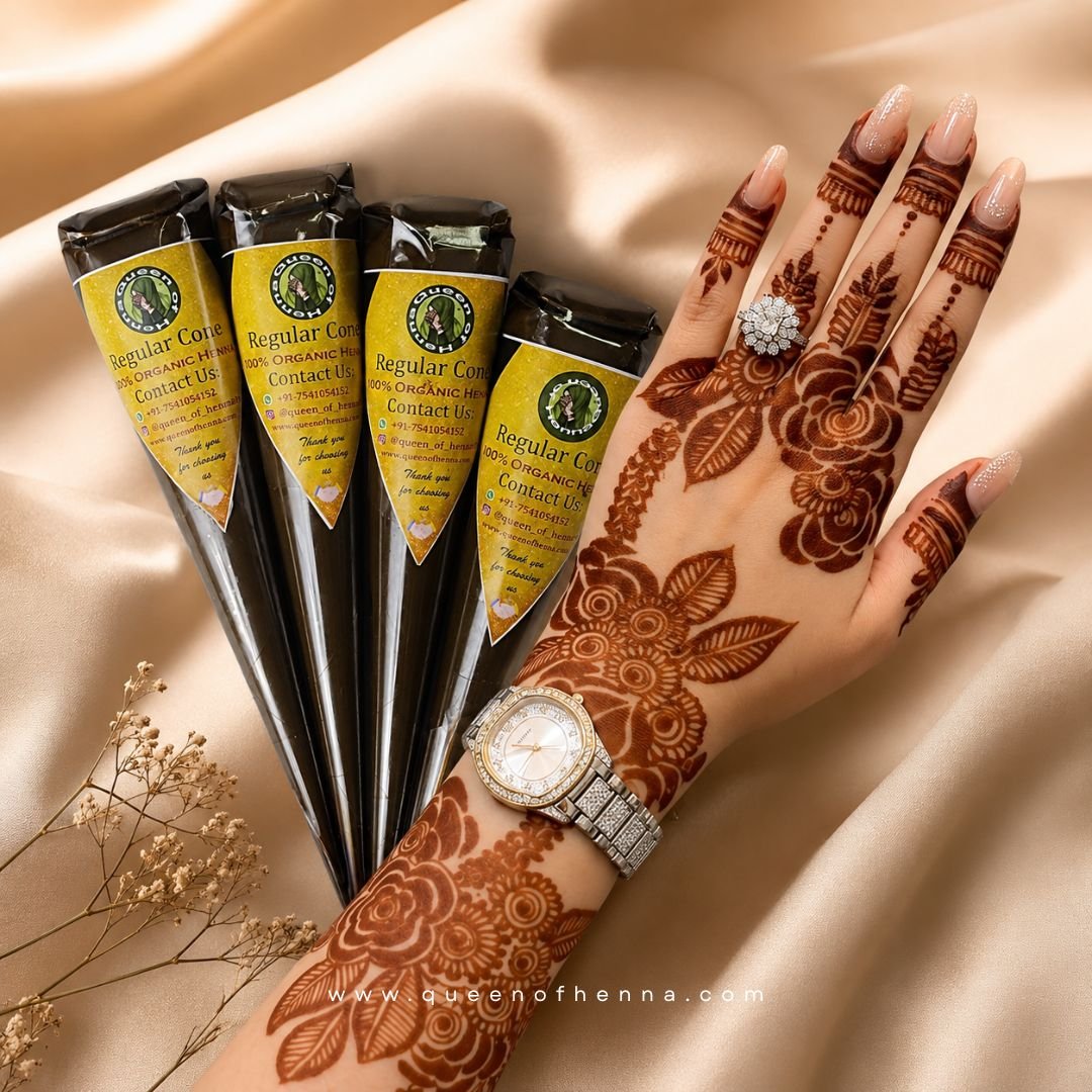 Regular Henna Cone with Result - img112- queenofhenna.com