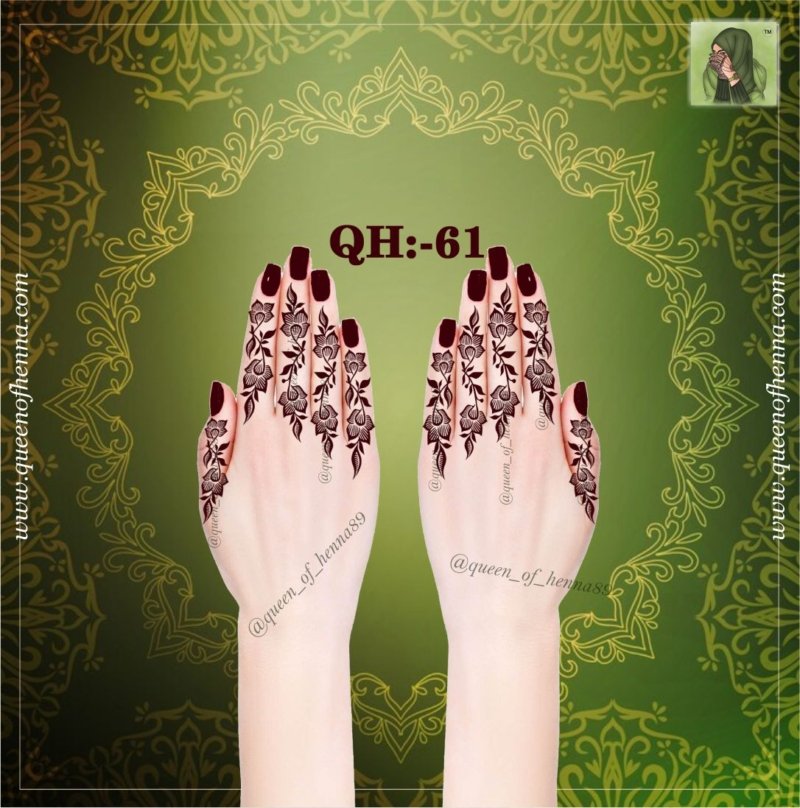 Reusable Large Finger Stencil (QH 61) img 2- queenofhenna.com