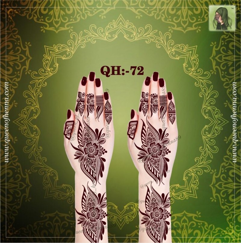 Reusable Medium Hand Henna Stencil (QH72) img 2- queenofhenna.com