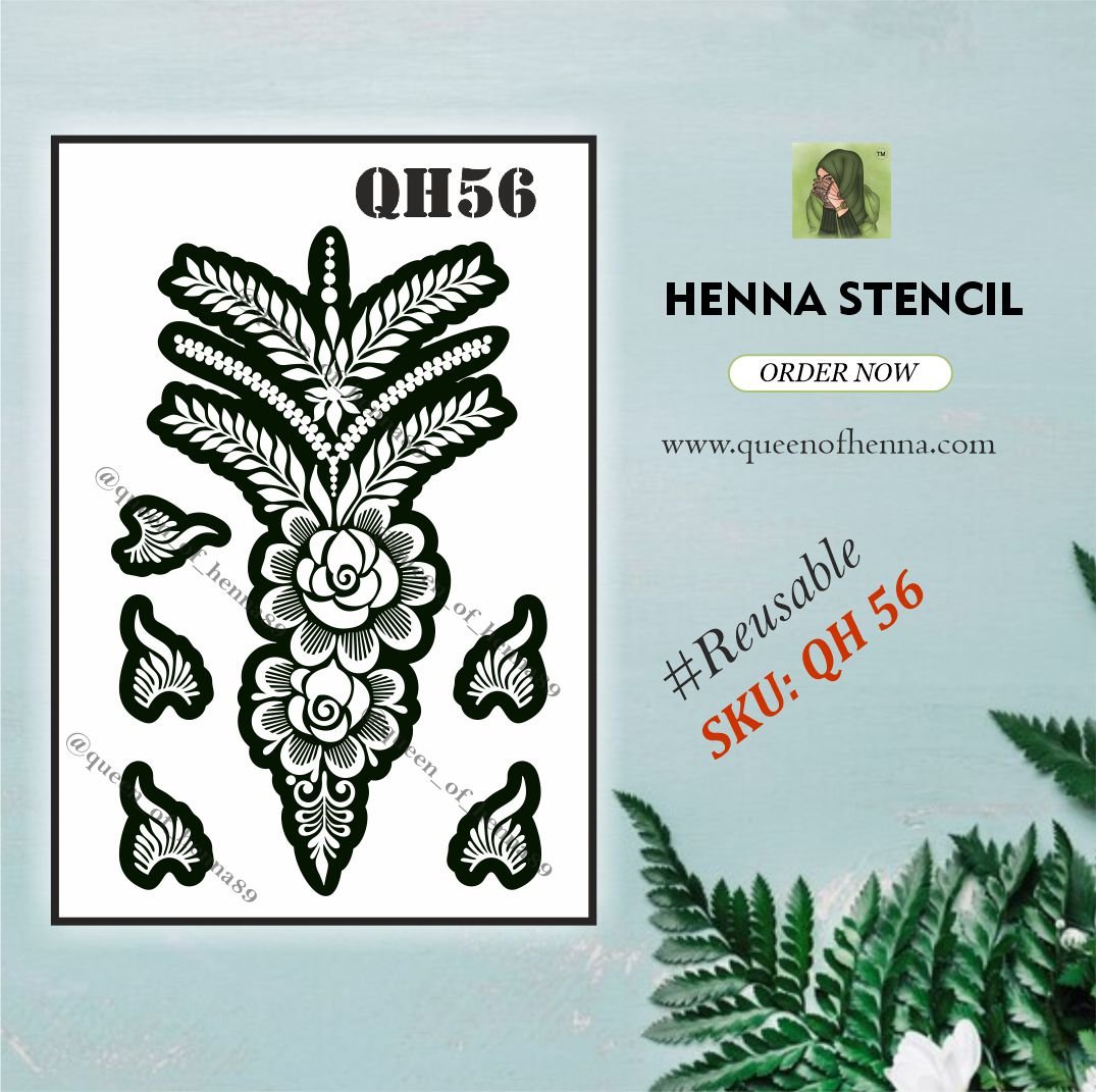 Reusable Small Hand Henna Stencil (QH 56) | Mehndi Sticker