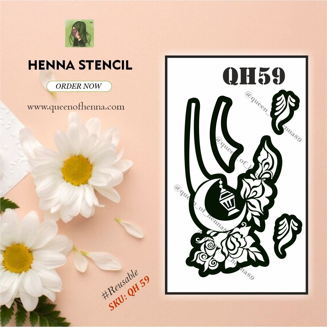 Reusable Small Hand Henna Stencil (QH 59) | Mandala Mehndi Sticker