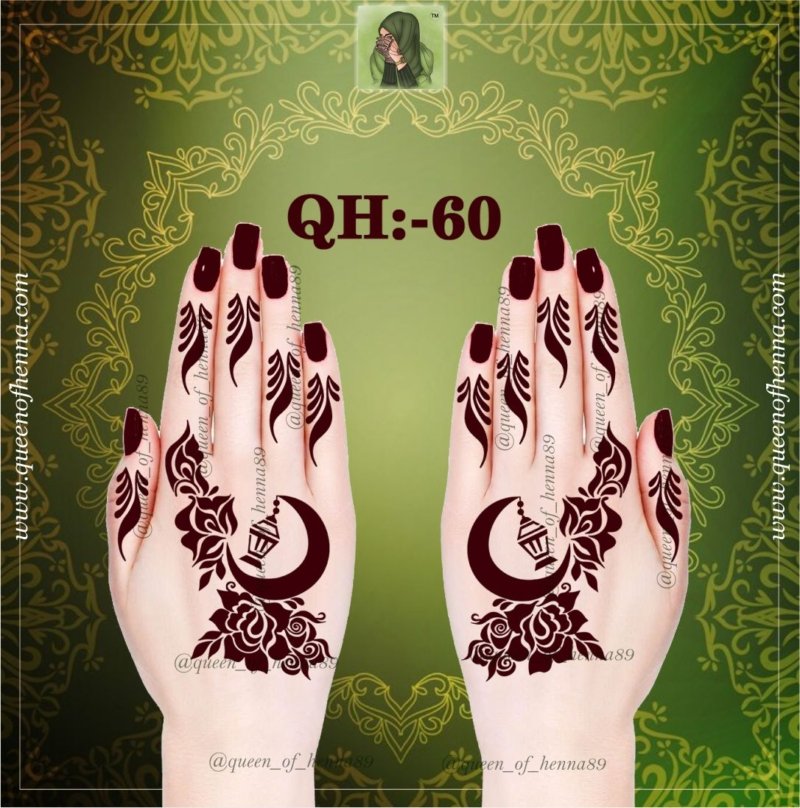 Reusable Small Hand Henna Stencil (QH 60) img 2- queenofhenna.com