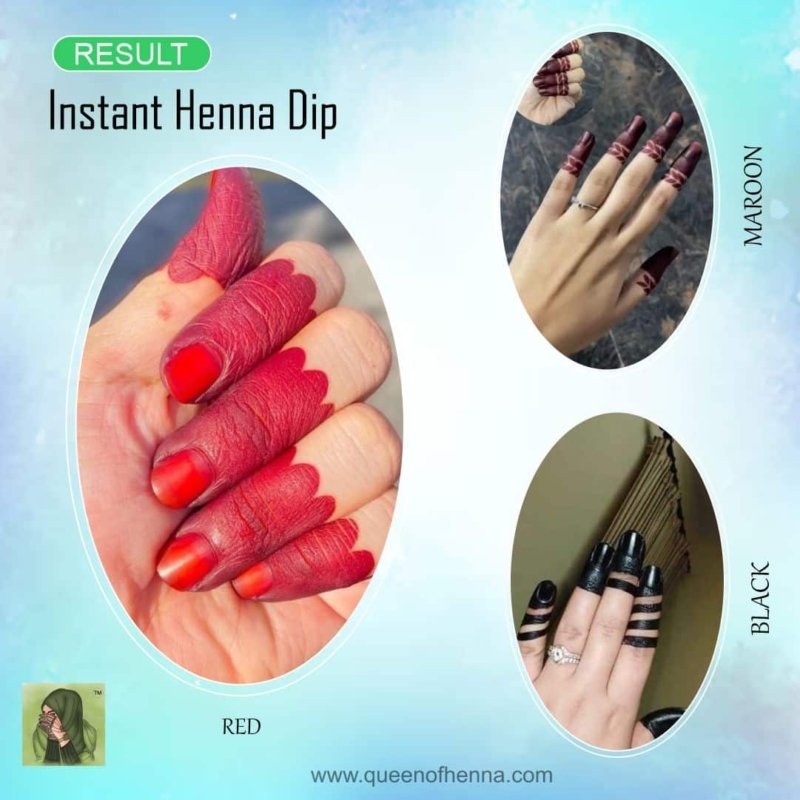 Instant Henna Dip Box's Results- queenofhenna.com