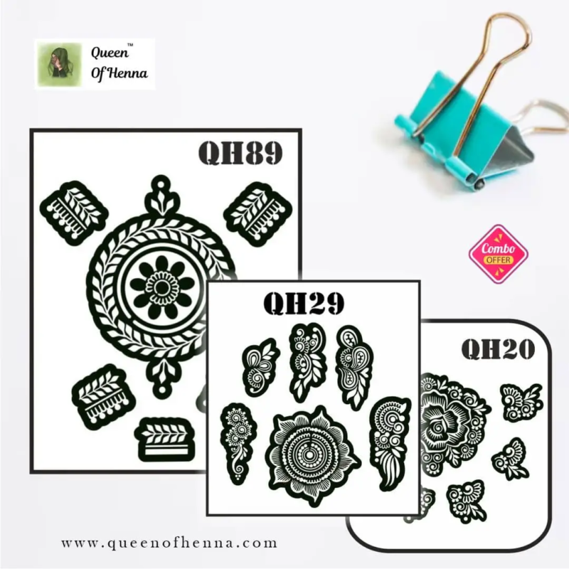 Mandala Henna Stencil (Combo Offers)- queenofhenna.com