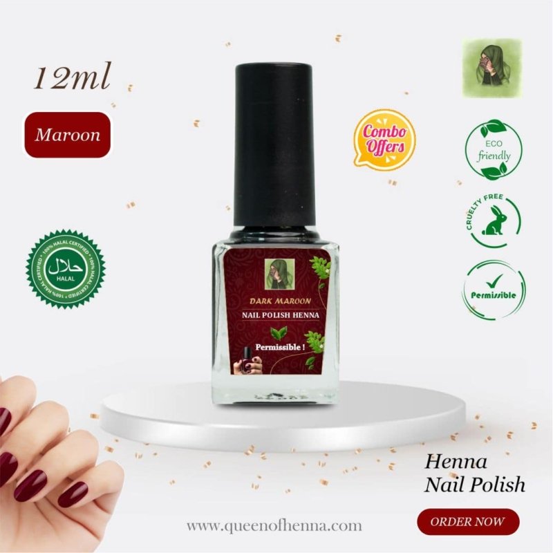 Maroon Nail Polish Henna- queenofhenna (QOH)