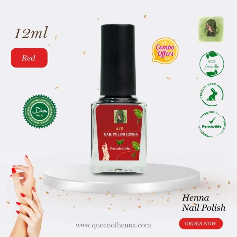 Red Nail Polish Henna- queenofhenna (QOH)