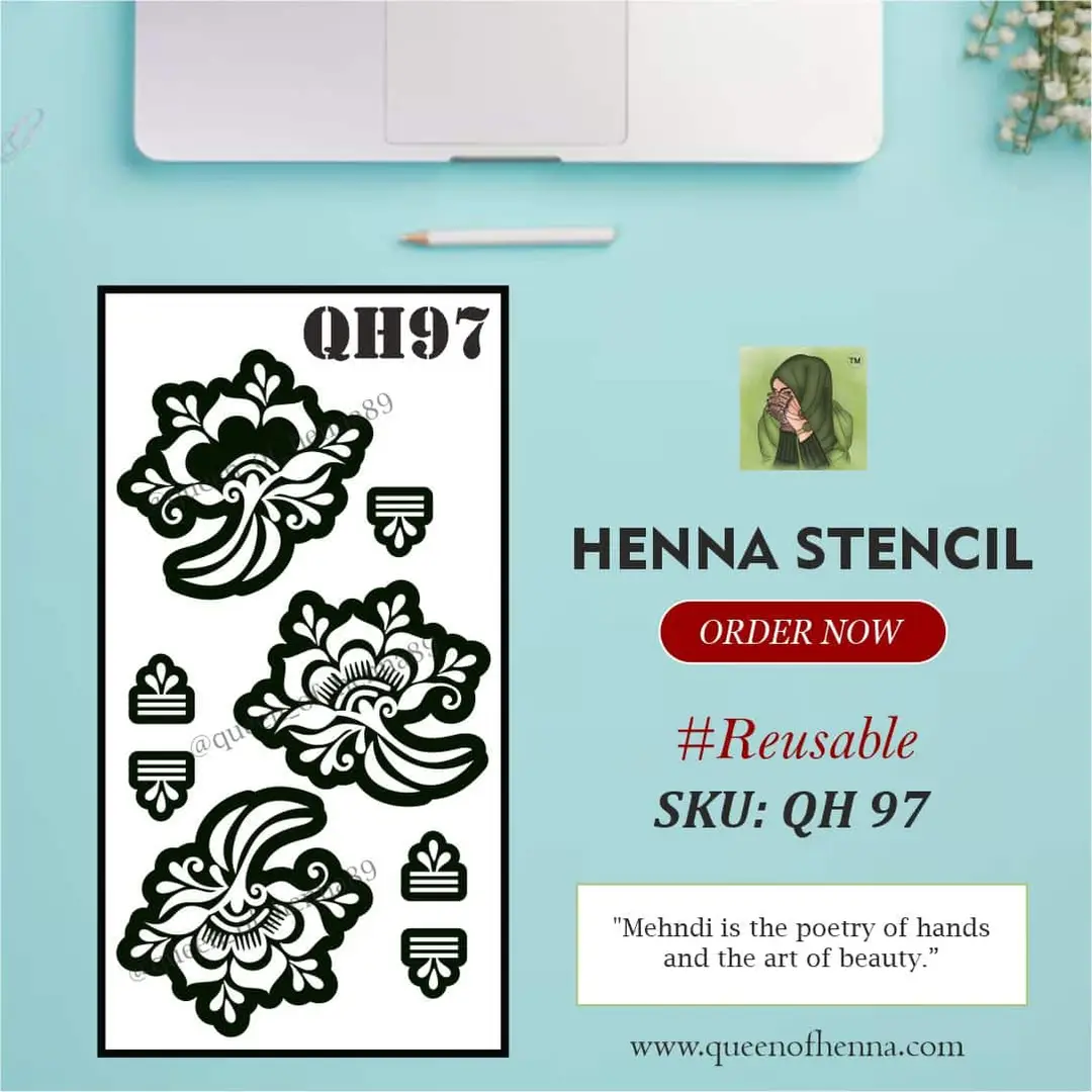 Reusable Large Kids Hand Henna Stencil (QH97) |  Mehndi Sticker