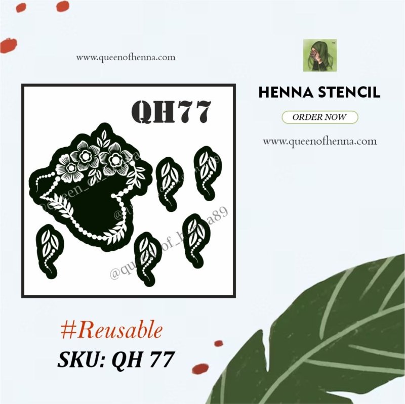 Reusable Large Kid Hand Henna Stencil (QH77) img 1- queenofhenna.com