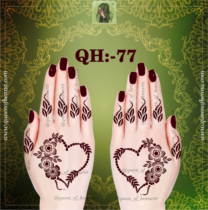 Reusable Large Kid Hand Henna Stencil (QH77) img 2- queenofhenna.com