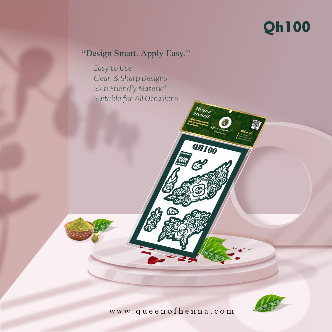 Reusable Medium Hand Henna Stencil (QH100) img 2- queenofhenna
