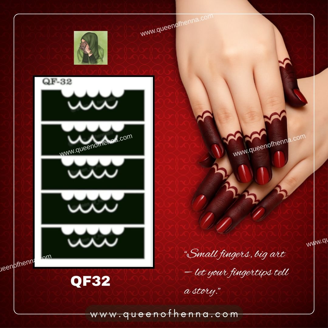 Reusable Small Finger Henna Stencil (QF32) | Mehndi Sticker/Tattoo
