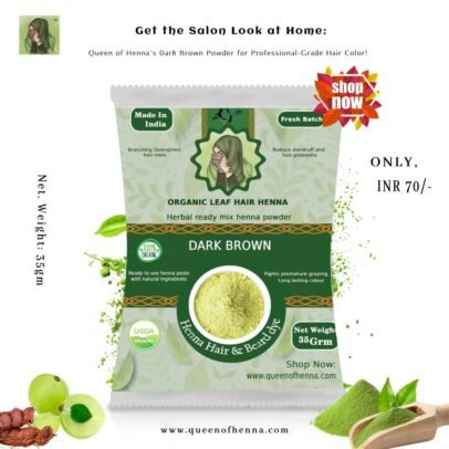 Natural Dark Brown henna powder img1- queenofhenna.com