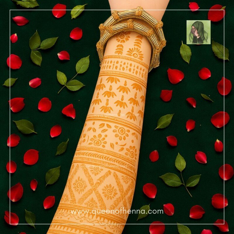Full Hand Bridal Henna Stencil (QH331) img33- queenofhenna